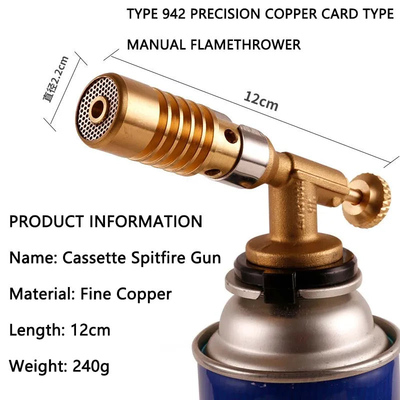 Camping Gas Torch – Butane Flame Gun with Auto-Ignition for Cooking & Soldering