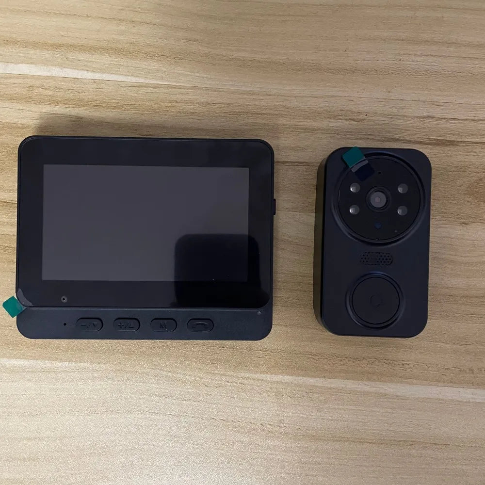 Wireless Video Doorbell – 4.3" HD Screen with Two-Way Talk & Night Vision