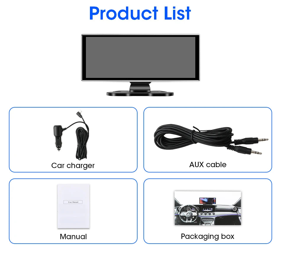 10/11.26" 4K Dash Cam with Wireless CarPlay, Android Auto & GPS