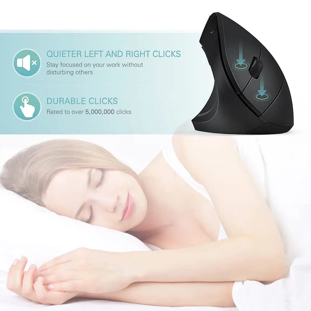 Ergonomic Vertical Wireless Mouse – 2.4GHz with 3 DPI Settings & 6 Buttons