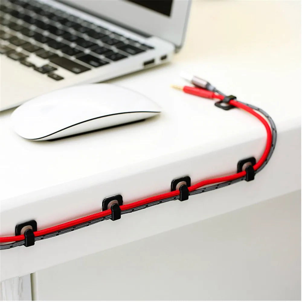 18pcs Desk Cable Organizer – Self-Adhesive USB Cord Holders for Home & Office