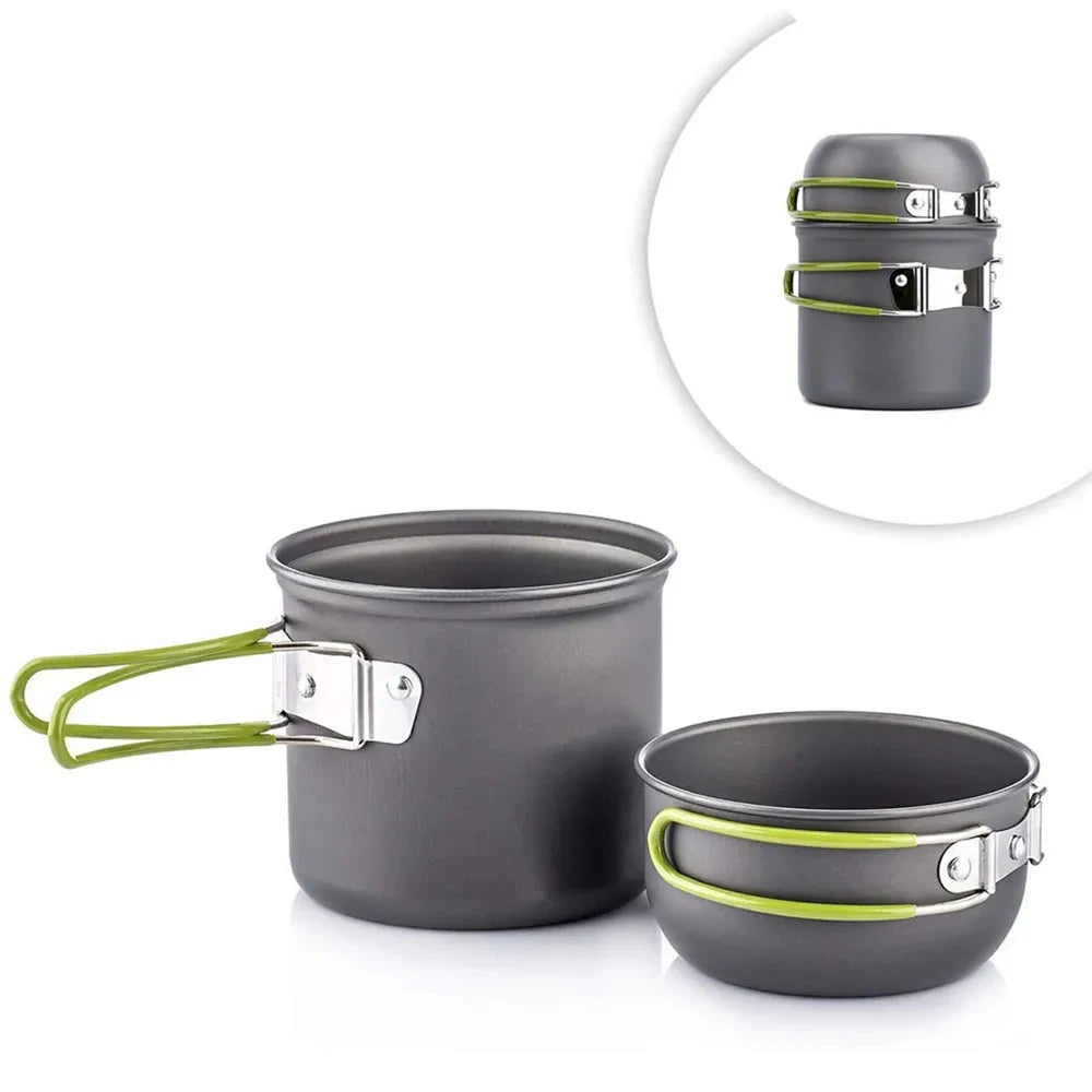Portable Camping Cookware Set – Outdoor Pots & Tableware for Hiking, Trekking, and Fishing