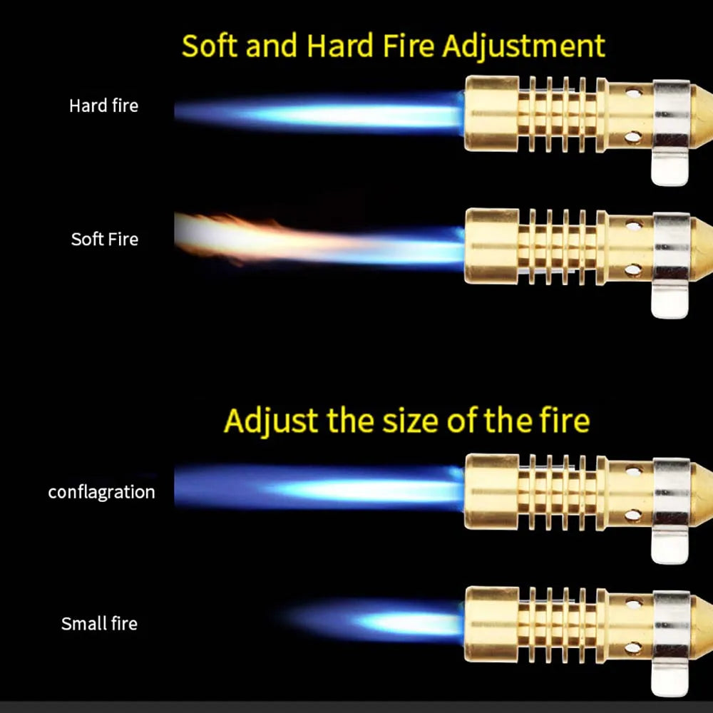 Camping Gas Torch – Butane Flame Gun with Auto-Ignition for Cooking & Soldering