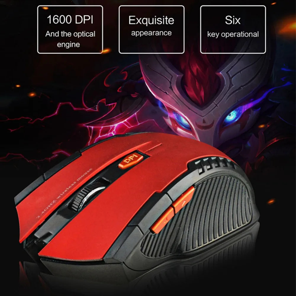 113 2.4GHz Wireless Optical Mouse – 6-Button Portable Mouse with USB Receiver