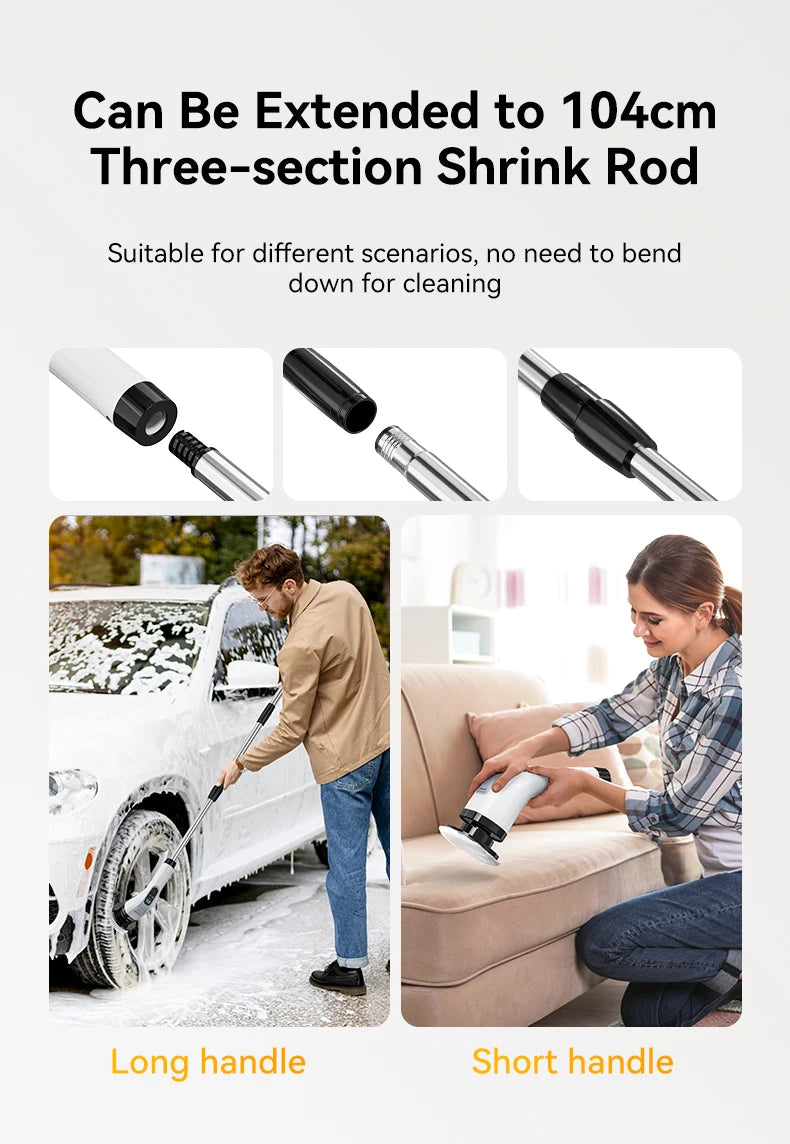 Cordless Electric Spin Scrubber – Handheld Cleaning Brush with 7 Heads for Bathroom & Kitchen