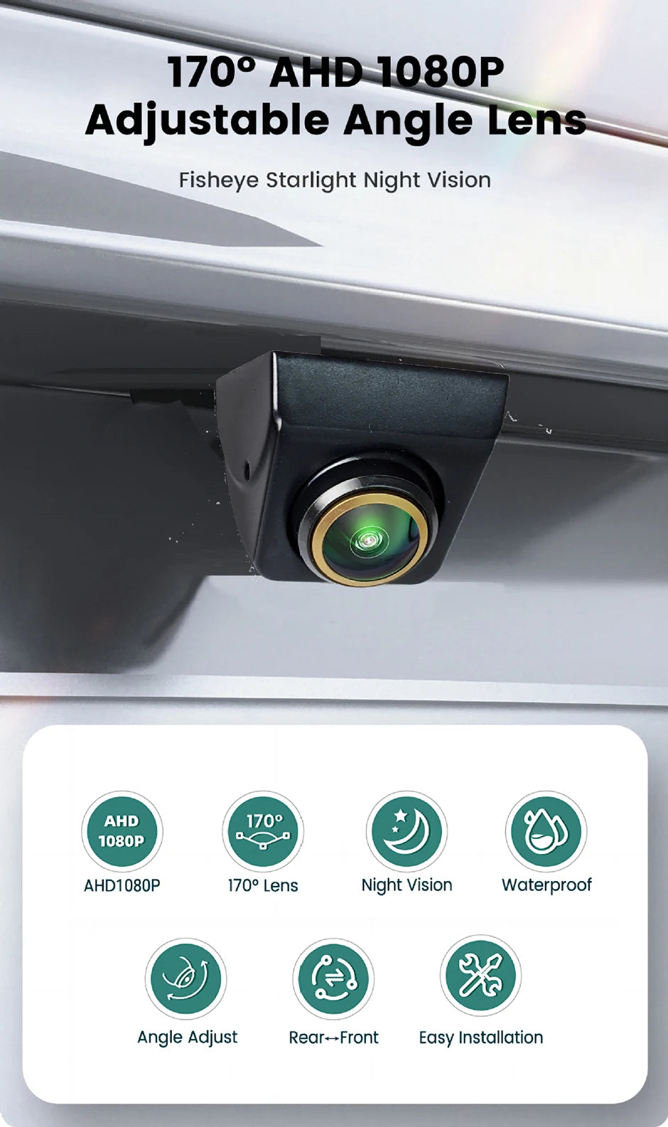 1080P HD Wide-Angle Car Rear View Camera