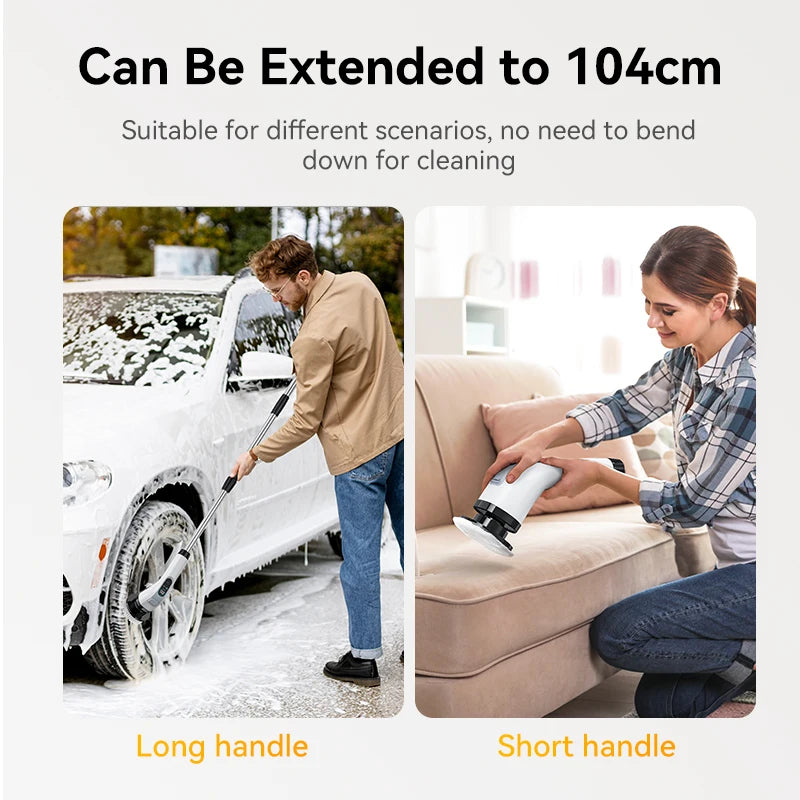 Cordless Electric Spin Scrubber – Handheld Cleaning Brush with 7 Heads for Bathroom & Kitchen