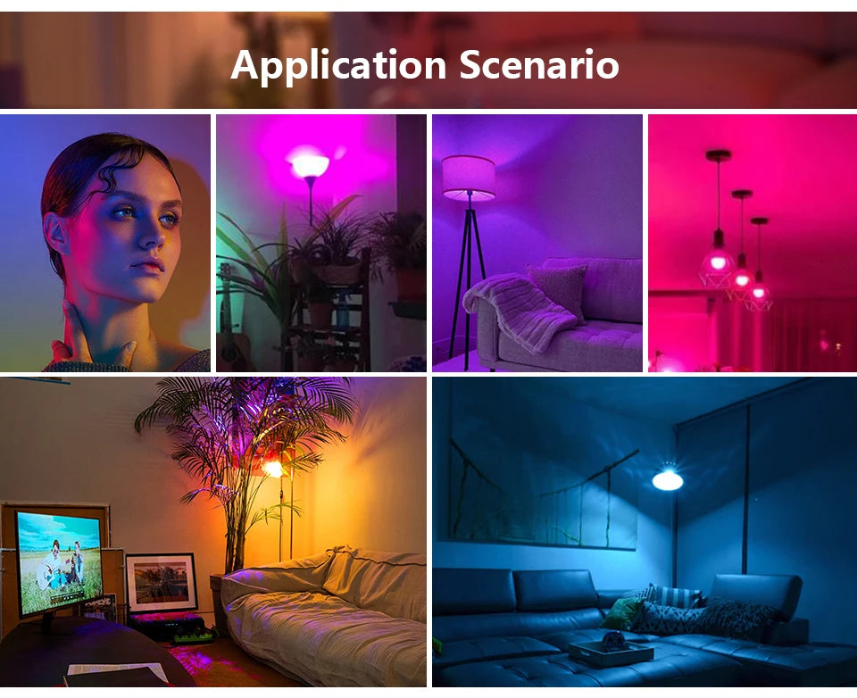 220V E27 RGB LED Bulb – Smart Colorful Spotlight with IR Remote