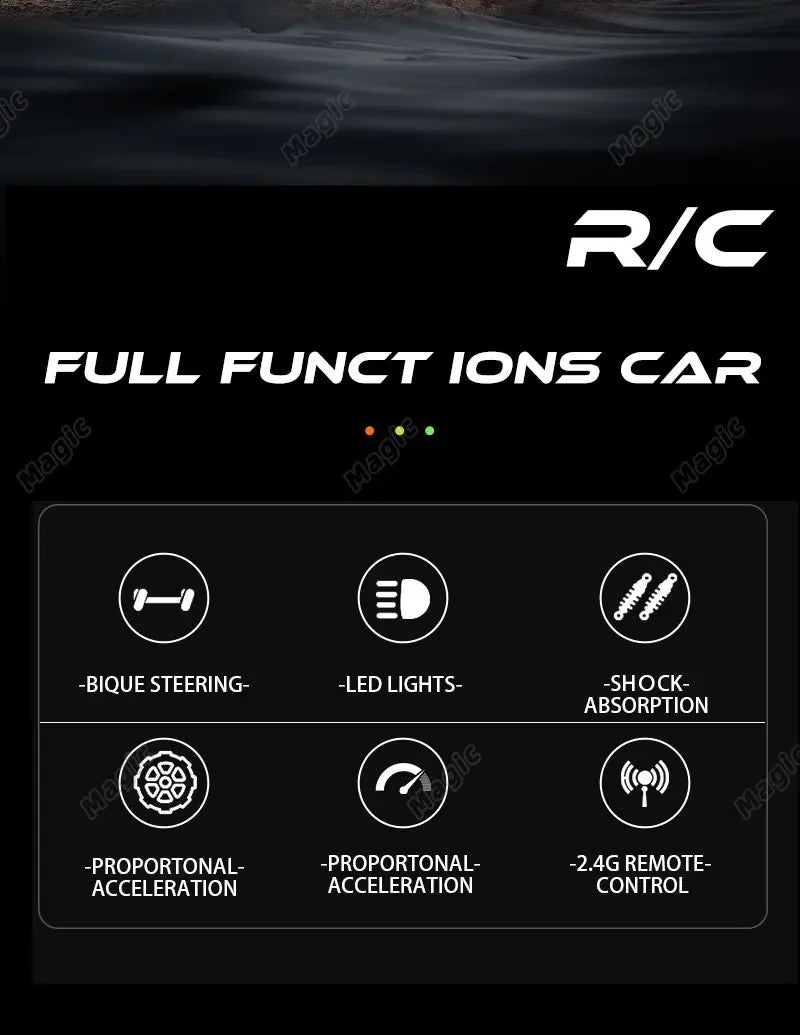 1:16 RC Off-Road Truck – 2WD High-Speed Remote Control Car with LED