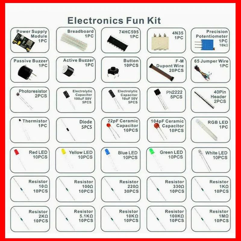 830-Hole Breadboard Kit with Electronic Components – Starter Pack for UNO & DIY Projects