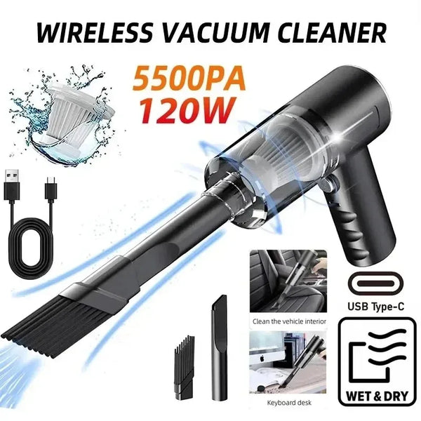 Portable Wireless Car & Home Vacuum Cleaner – 120W High Power