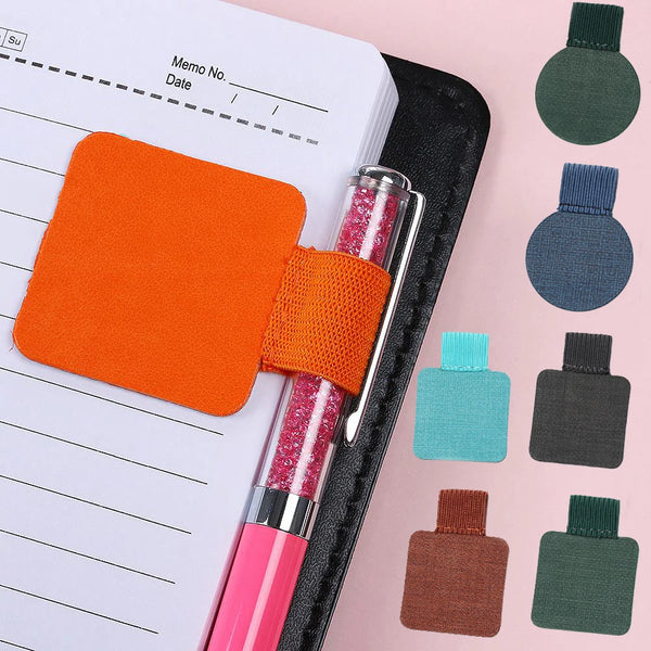 Self-Adhesive Leather Pen Holder – 31 Colors Elastic Loop for Notebooks & Journals
