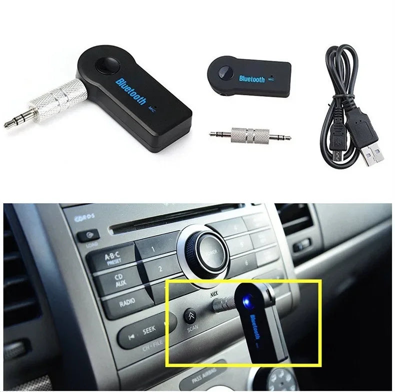 2-in-1 Wireless Bluetooth 5.0 Audio Receiver Adapter – 3.5mm AUX Jack
