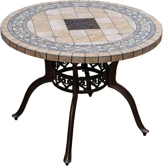 90cm Outdoor Round/Square Patio Dining Table with Umbrella Hole