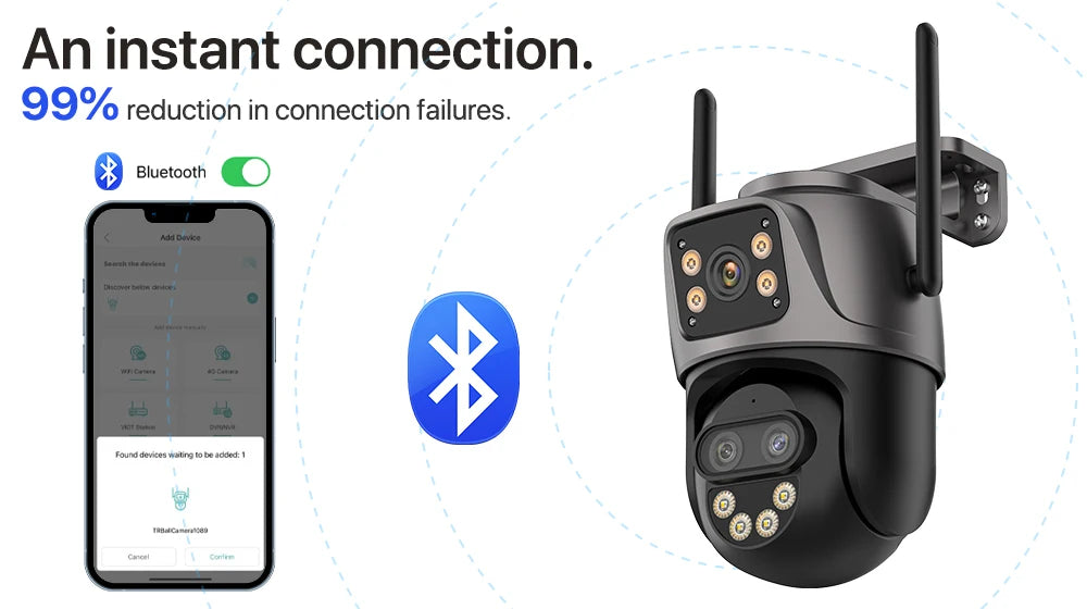 6K 9MP WiFi Outdoor PTZ Security Camera – 8x Zoom & Dual Screen