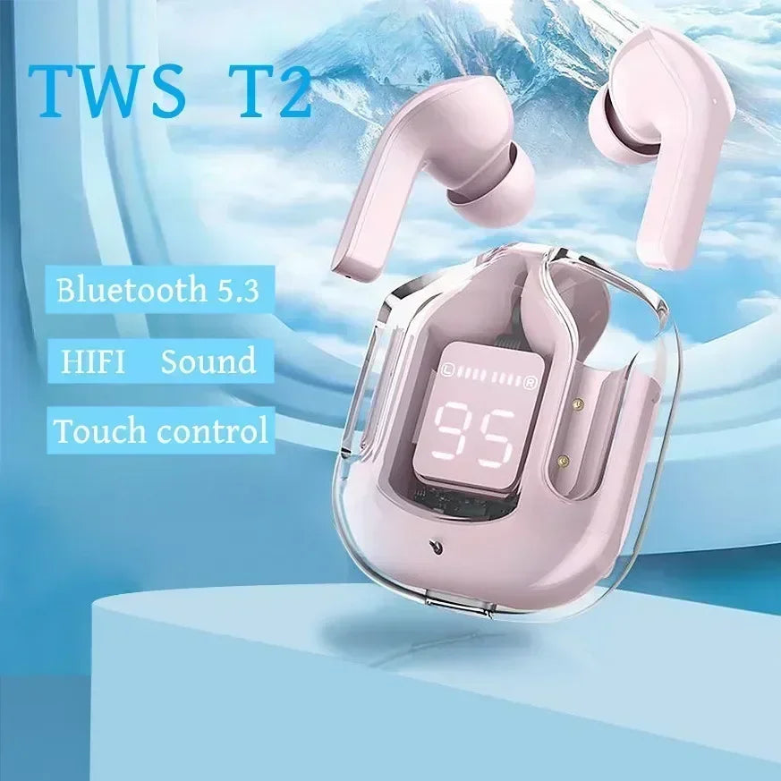 T2 TWS Bluetooth Earbuds – Transparent Wireless Headphones with HiFi Sound & Bluetooth 5.3