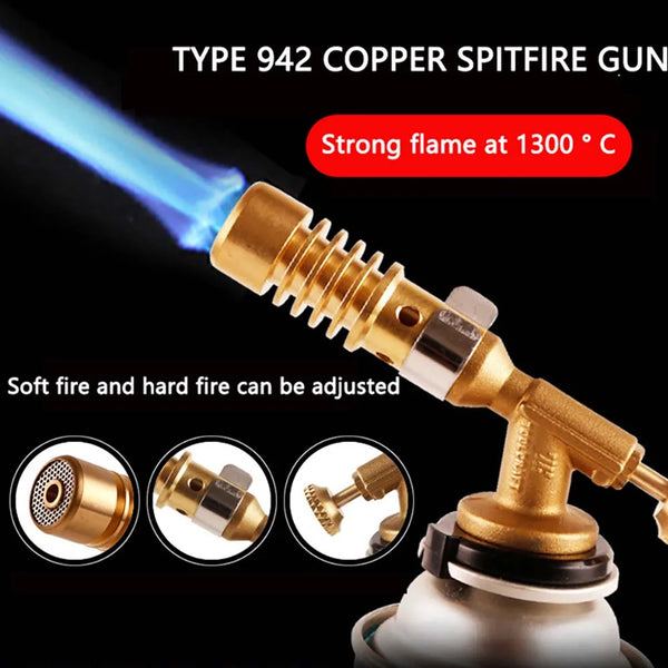 Camping Gas Torch – Butane Flame Gun with Auto-Ignition for Cooking & Soldering