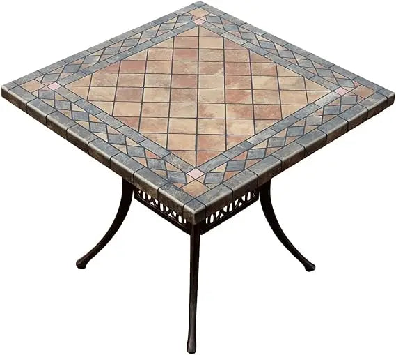 90cm Outdoor Round/Square Patio Dining Table with Umbrella Hole