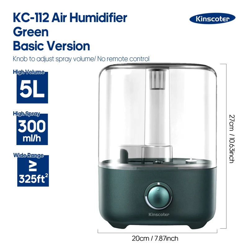 KINSCOTER 3L Large-Capacity Air Humidifier with Remote & Timer