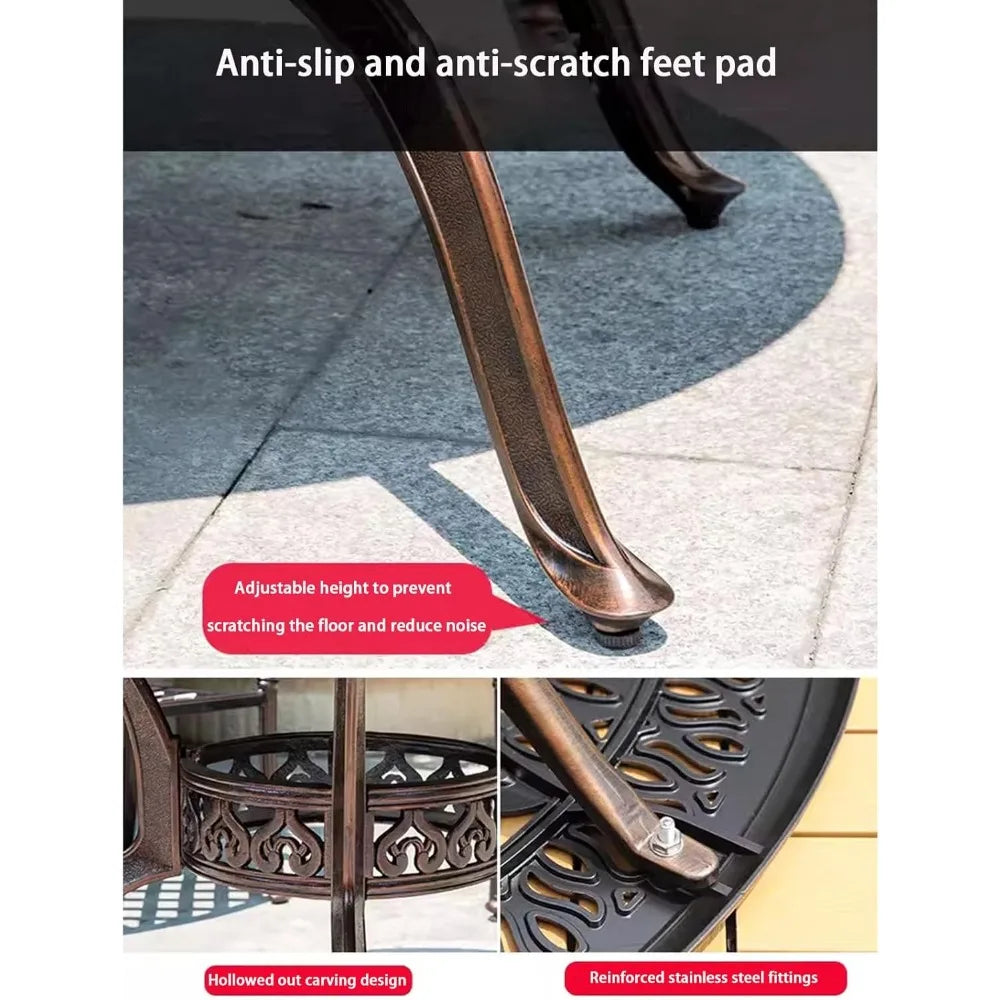 90cm Outdoor Round/Square Patio Dining Table with Umbrella Hole