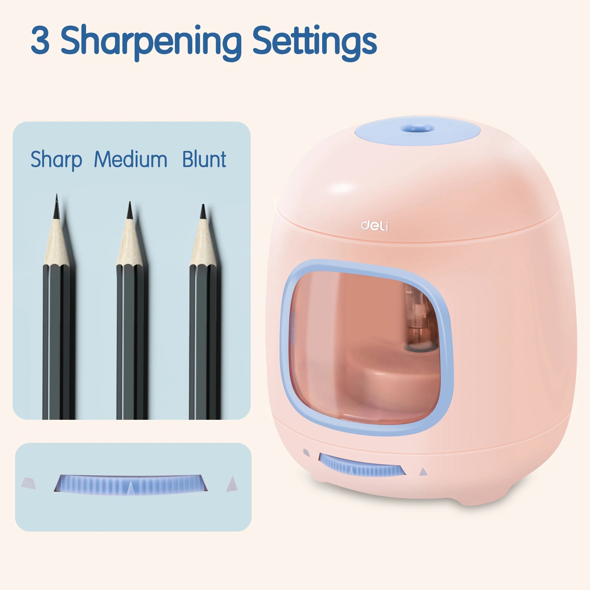 Deli Electric Pencil Sharpener – Portable & Efficient
