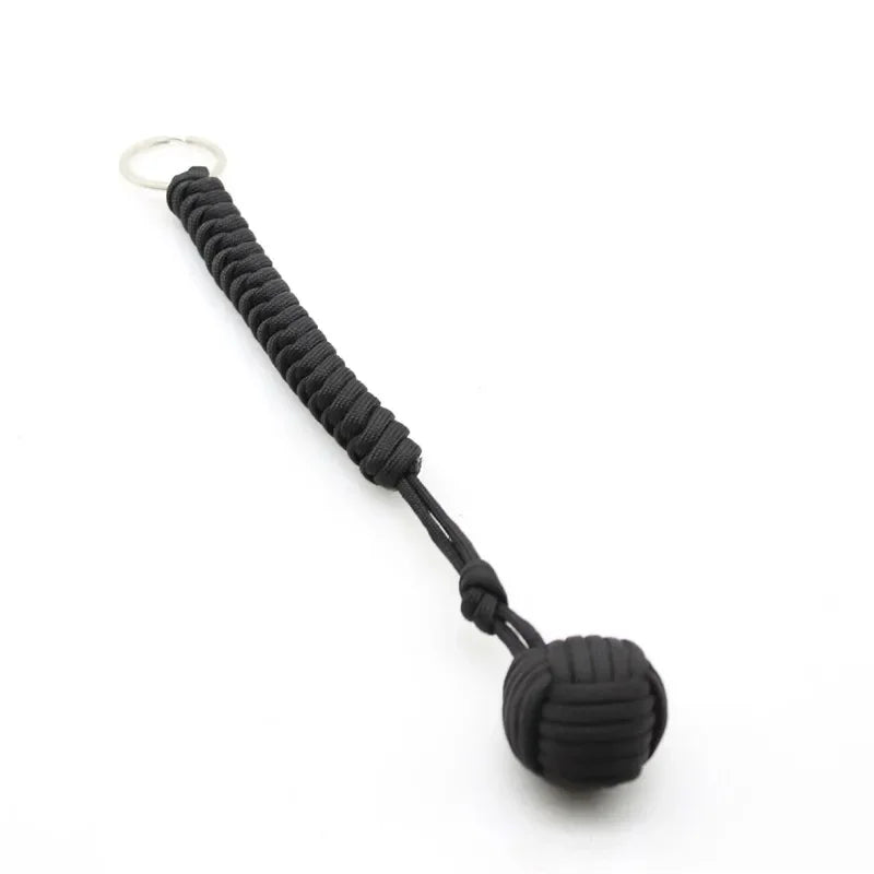 Monkey Fist Steel Ball Keychain – Self-Defense Lanyard & Survival Tool