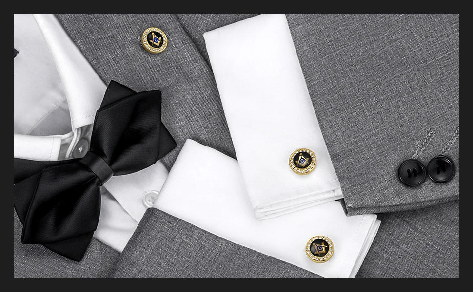 Freemason Masonic Tie Clip & Cufflinks Set – Men’s Jewelry & Accessories