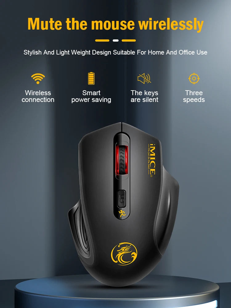 Wireless Silent Mouse – 3-Speed Adjustable for Office & Gaming