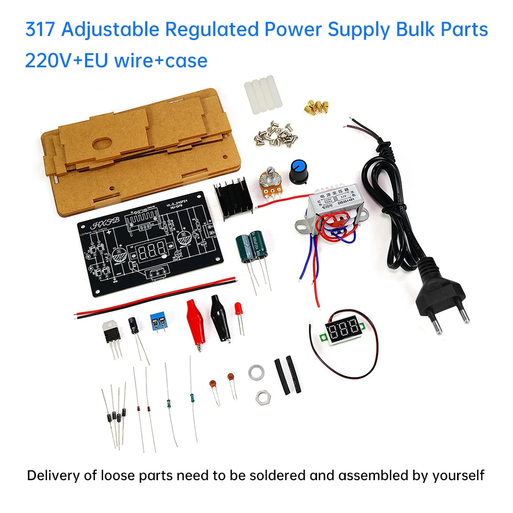LM317 Adjustable Power Supply DIY Kit – DC Regulated Module for Welding Practice