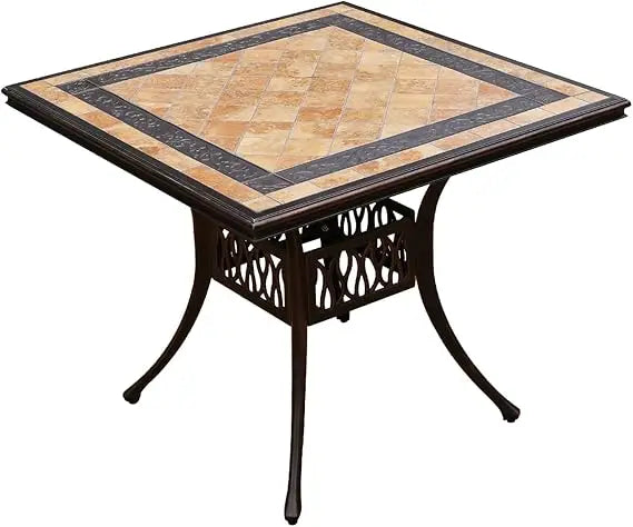90cm Outdoor Round/Square Patio Dining Table with Umbrella Hole