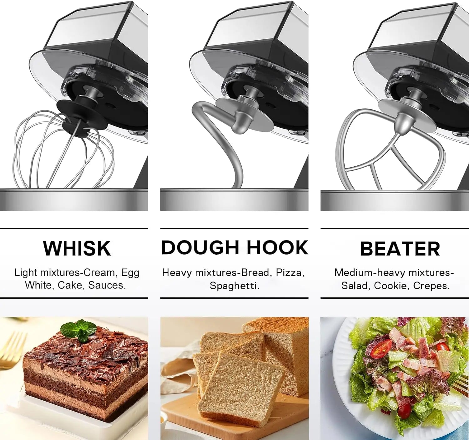 6-Speed Electric Stand Mixer – 4.2QT Stainless Steel Bowl