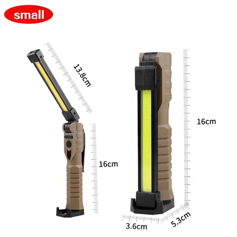 1000LM USB Rechargeable COB Work Light – Handheld Flashlight with Power Indicator