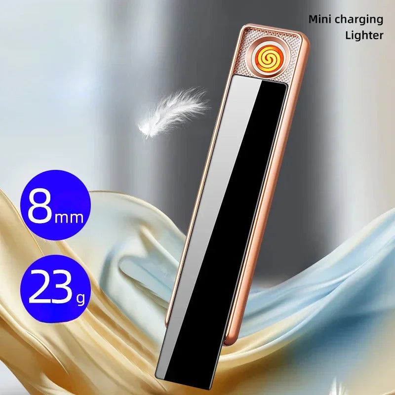 Mini USB Tungsten Lighter – Windproof Ultra-Thin Pull-Down Ignition for Men