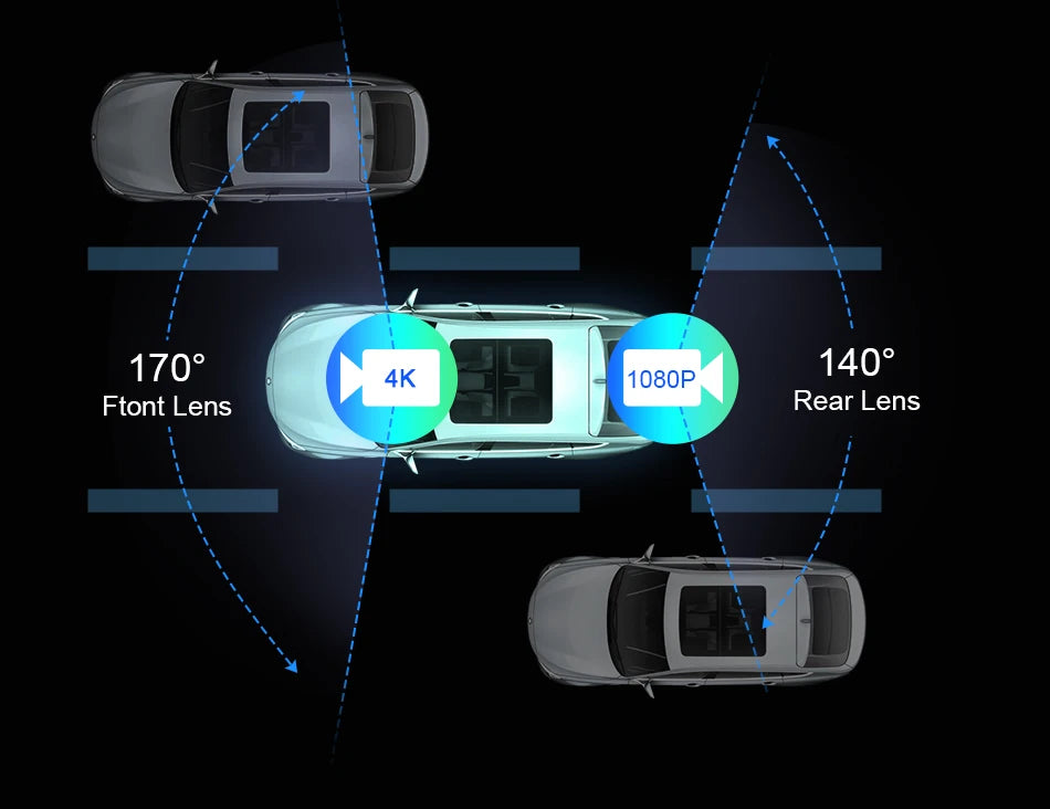 10/11.26" 4K Dash Cam with Wireless CarPlay, Android Auto & GPS