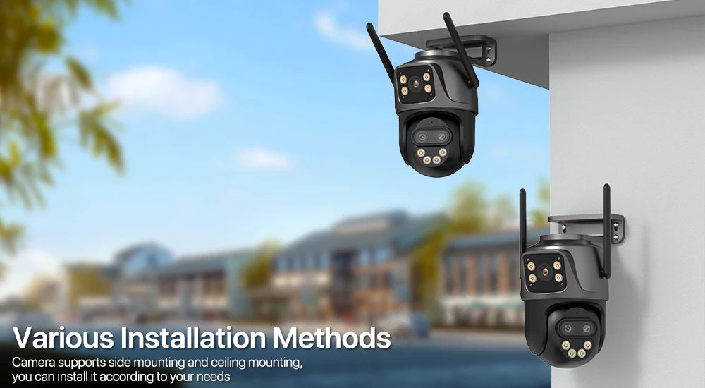 6K 9MP WiFi Outdoor PTZ Security Camera – 8x Zoom & Dual Screen