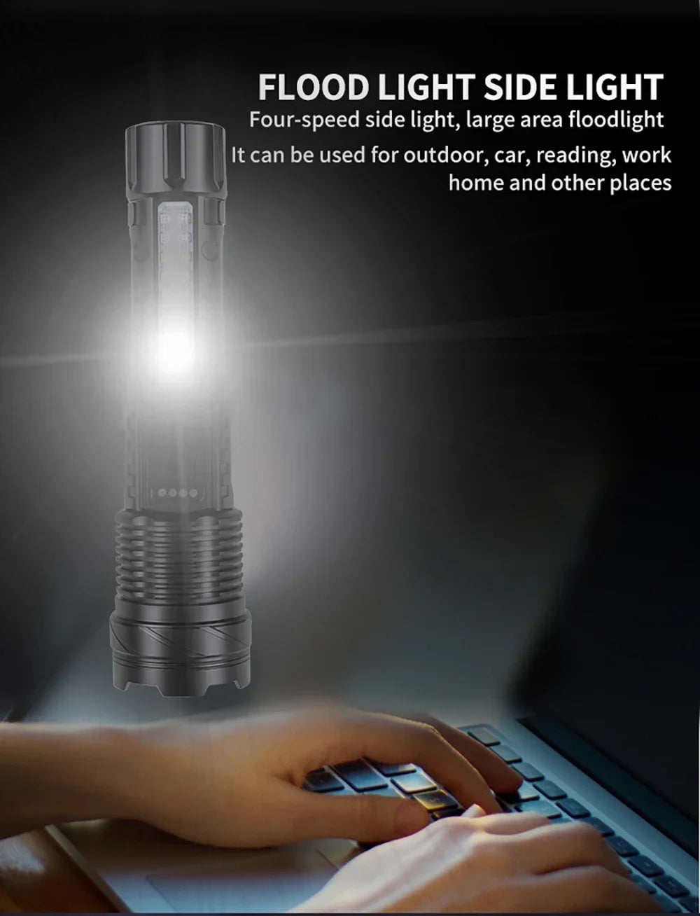 30W P50 COB LED Work Light – Rechargeable Magnetic Flashlight with Power Display