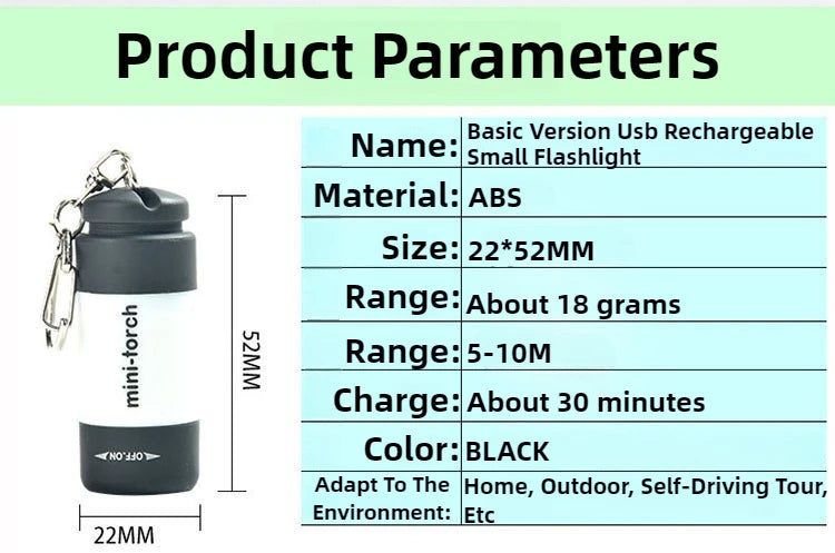 Outdoor KeycI keep on forgetting it's only 9 in the morning I felt hain Flashlight Rechargeable LED Mini Pocket Flashlight For Camping Hiking Emergencies