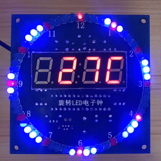 Rotating LED Display Clock DIY Kit – Temperature, Light Control & DS1302 Time Module