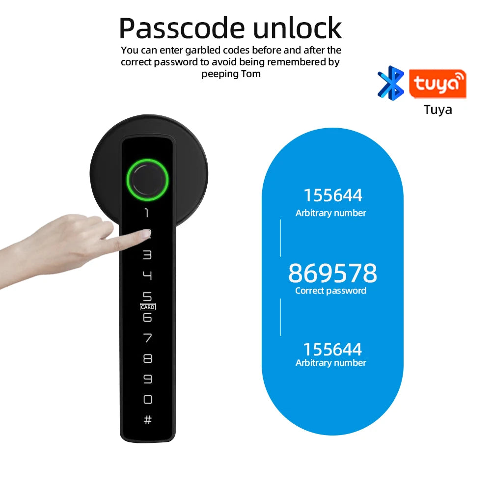 RAYKUBE M5 Smart Fingerprint Door Lock – Tuya App, Keypad, IC Card Access