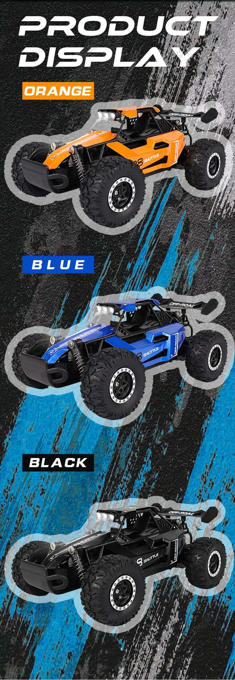 1:16 RC Off-Road Truck – 2WD High-Speed Remote Control Car with LED