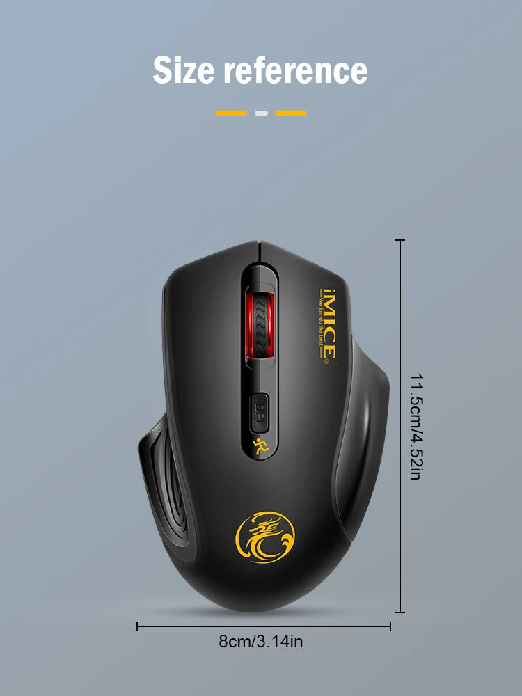 Wireless Silent Mouse – 3-Speed Adjustable for Office & Gaming