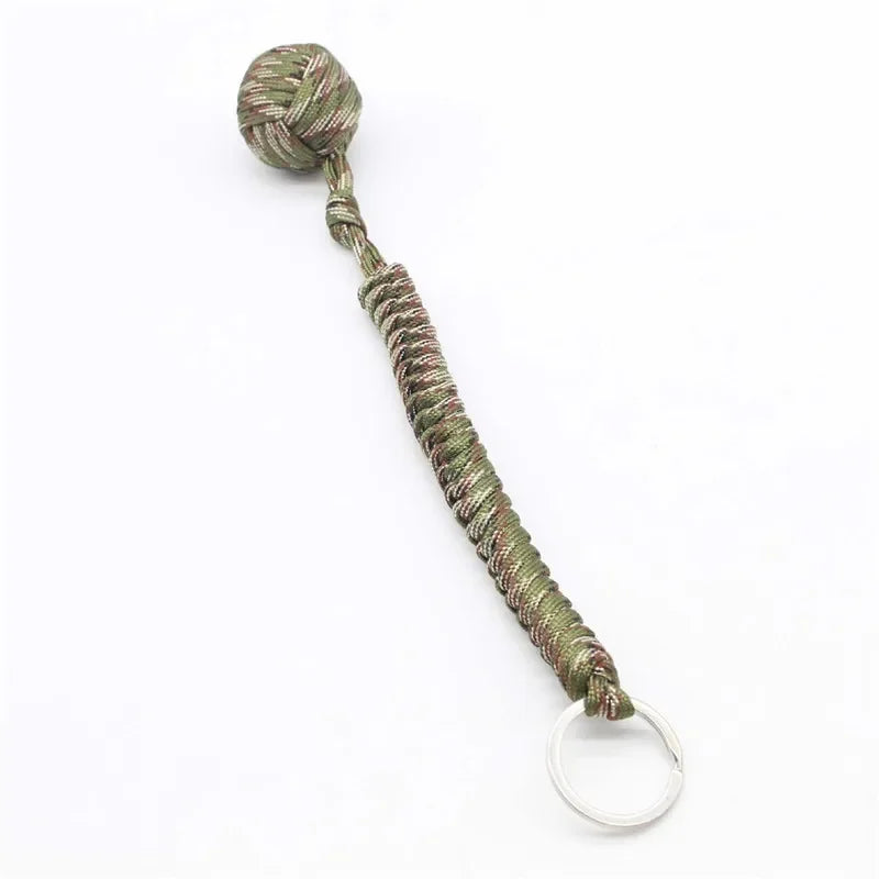 Monkey Fist Steel Ball Keychain – Self-Defense Lanyard & Survival Tool