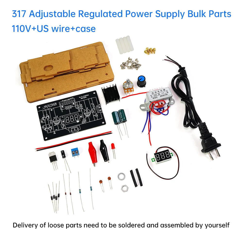 LM317 Adjustable Power Supply DIY Kit – DC Regulated Module for Welding Practice