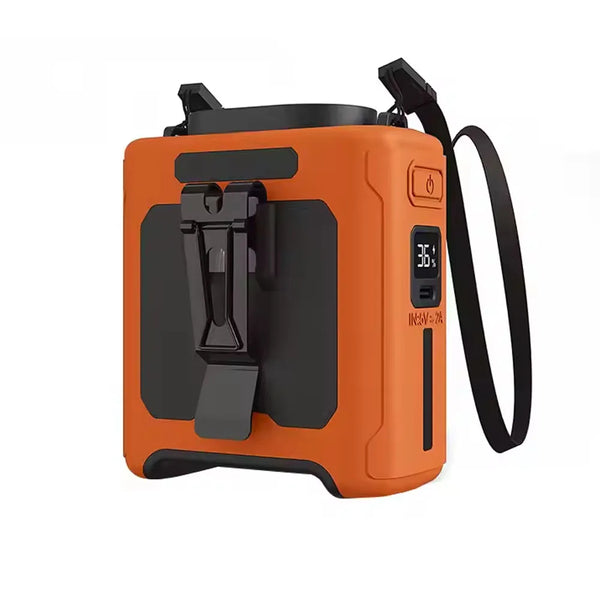 Portable Waist Clip Fan with USB Rechargeable Power Bank and LED Light