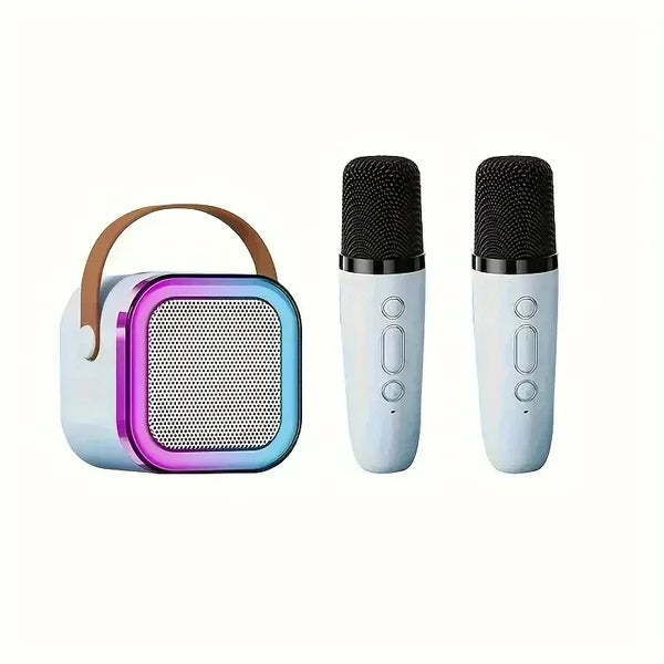 K12 Portable Bluetooth Karaoke Machine – PA Speaker with Wireless Microphones for Home & Kids