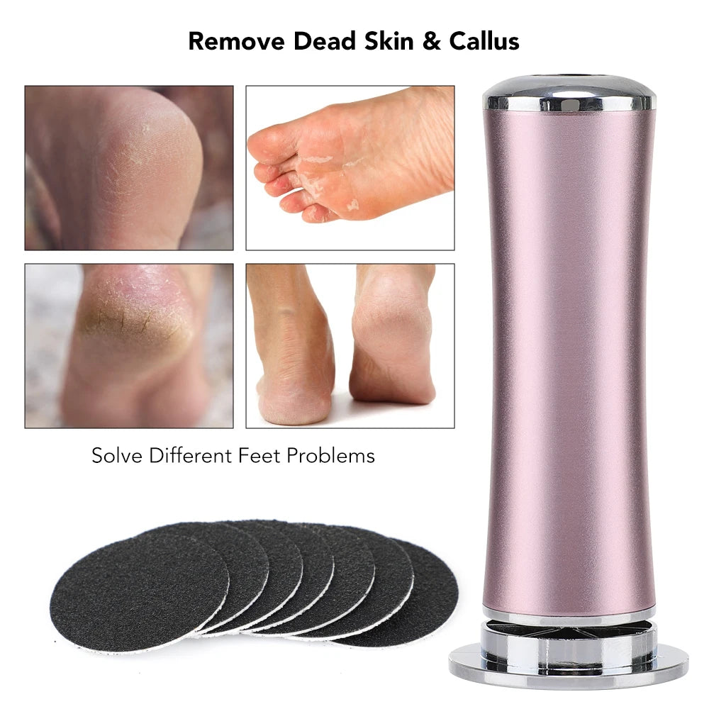 Electric Foot Callus Remover – Pedicure Tool with Grinder & Replacement Sandpaper for Smooth Heels & Foot Care