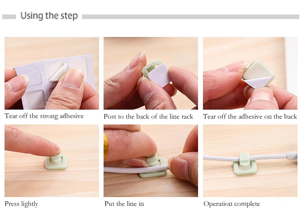 18pcs Desk Cable Organizer – Self-Adhesive USB Cord Holders for Home & Office