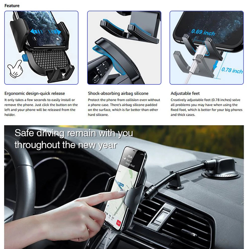 360° Rotating Car Phone Holder with Suction Cup