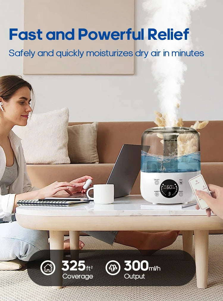 KINSCOTER 3L Large-Capacity Air Humidifier with Remote & Timer