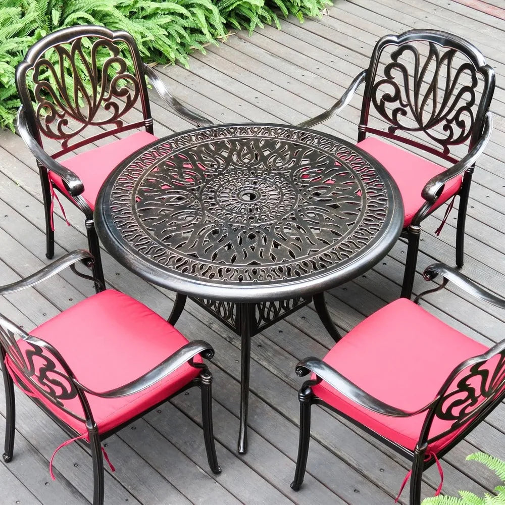 90cm Outdoor Round/Square Patio Dining Table with Umbrella Hole